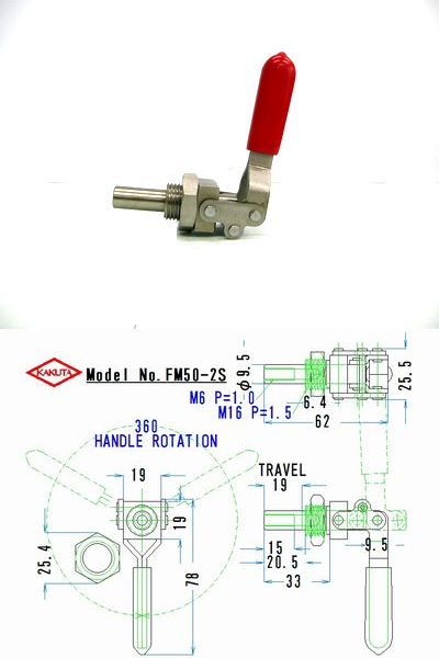 カクタ クランプ 押し引き兼用クランプ 製品番号：FM50-2S